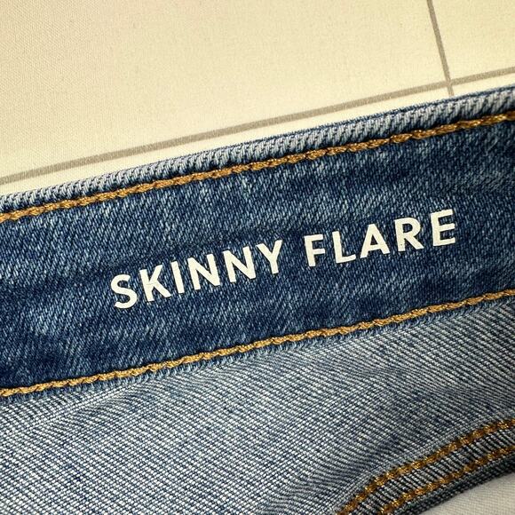 J.Crew Jeans Womens 32 Blue Skinny Flare Margaret Wash High Rise 70s Retro Boho - Picture 6 of 14